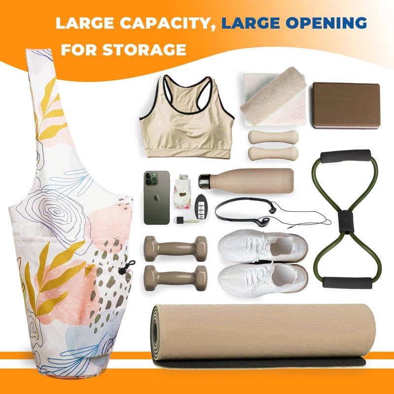 saniwu Yoga Mat Bag Carrier for Women Workout Large Waterproof with Zipper Pocket, Keychain and Wide Shoulder Straps - Image 5